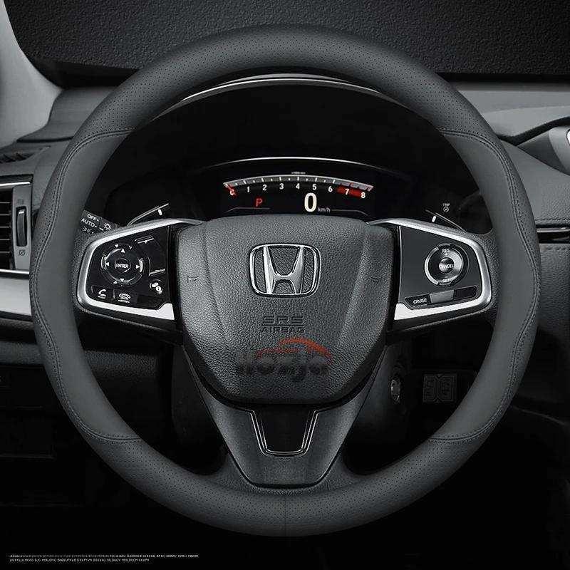 Leather Car Steering Wheel Cover for Honda CRV Ridgeline HRV Prologue URV Accord ZRV Odyssey WRV BRV Accord Pilot Fit Passport
