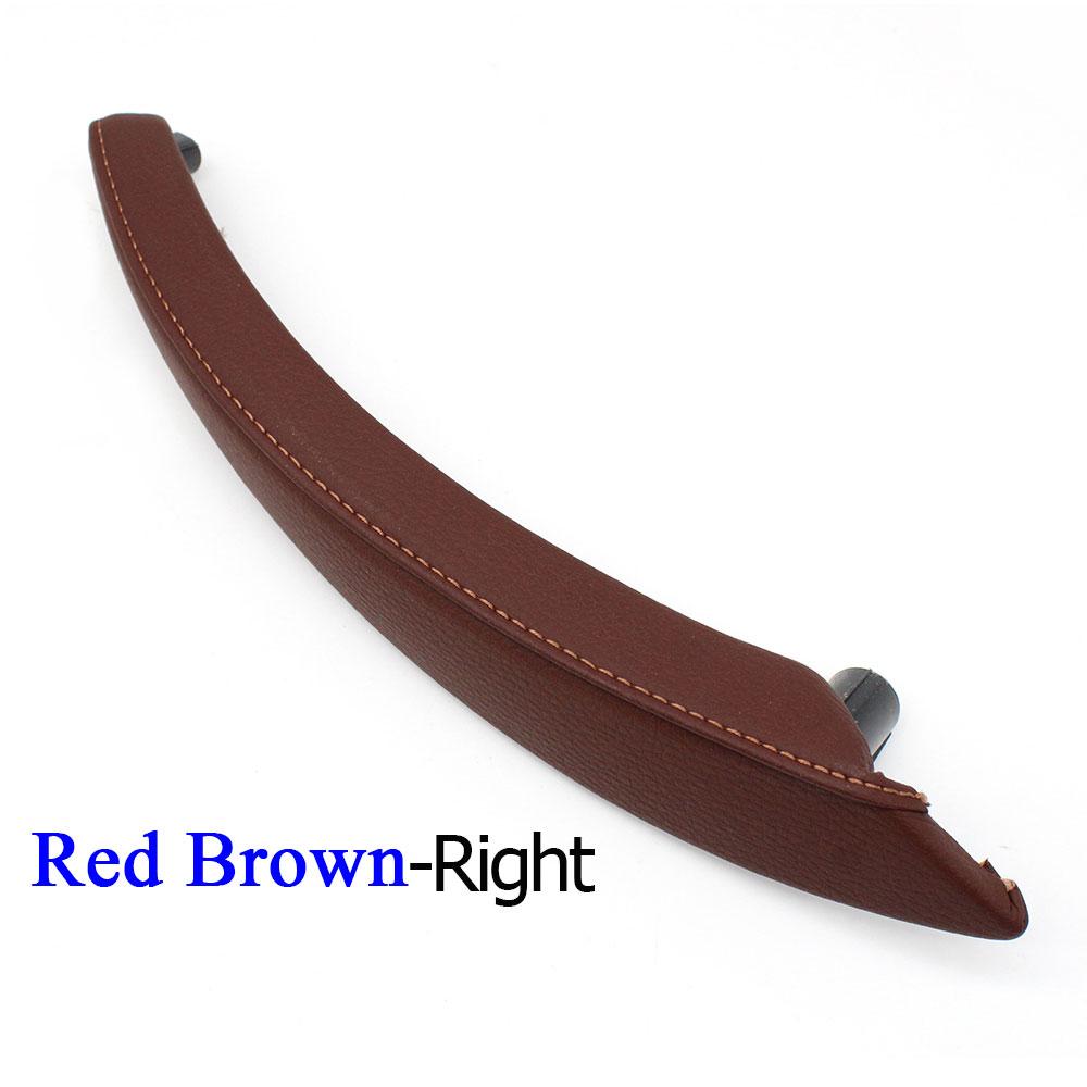 Inner Car Black Beige Left Right Passenger Door Pull Handle Leather Cover Trim Replacement For BMW X5 X6 E70 E71 E72