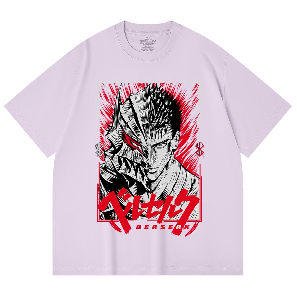 230 Gsm 100% Cotton Berserk V8 Print Unisex Heavy Cotton T Shirt