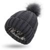 Fashion Solid Color Knitted Hat Pompom Thick Casual Simple Fall Winter All-match