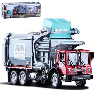 Camion Trasportatore in Lega Scala 1/24 Veicolo per la Raccolta dei Rifiuti Modello di Auto Diecast Giocattoli Regalo