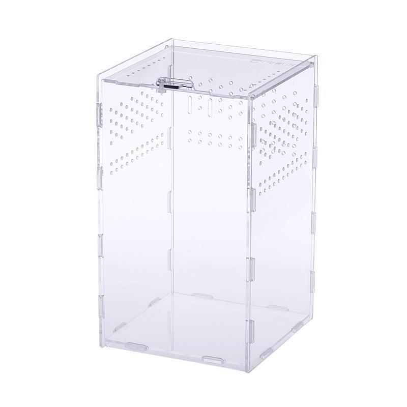 Stackable Crystal Clear Acrylic Gecko Terrarium Comfortable Reptile Enclosure with Box Packing Reptile Supplies
