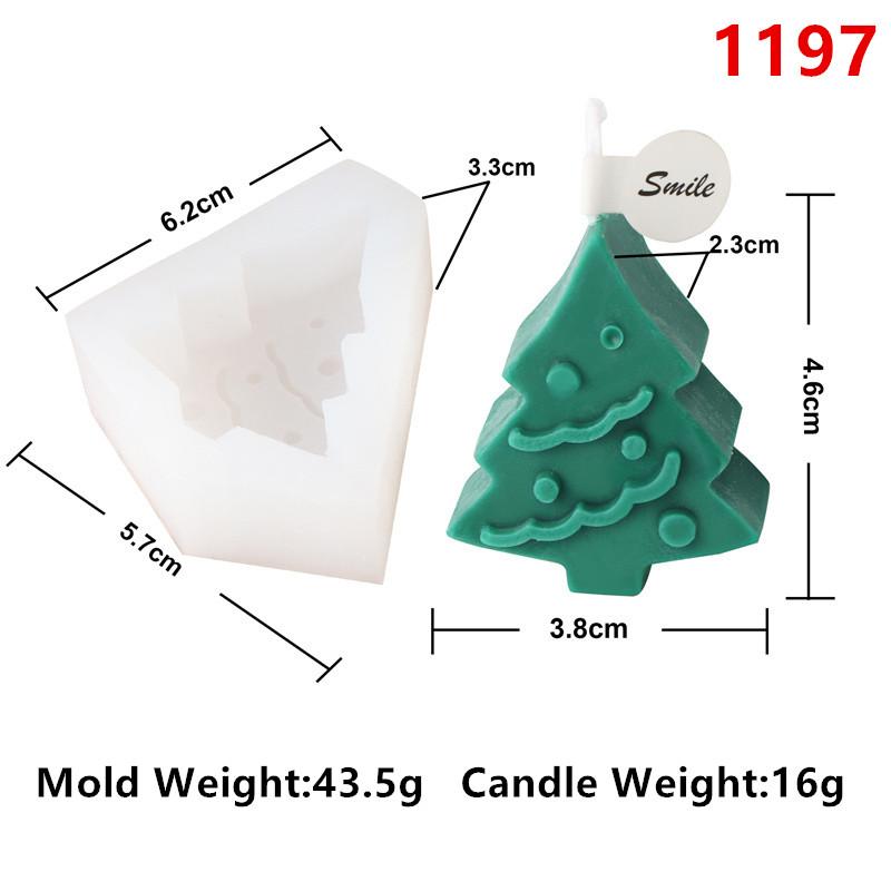 3D Christmas Silicone Xmas Bell Snowmen Gingerbread House Candle Mold DIY Cookie Gingerbread Candle Candy Fondant Baking Mold