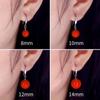 S925 Sterling Silver Purple Gold Cinnabar Dangle Earrings - Ancient Style Red Studs for Women