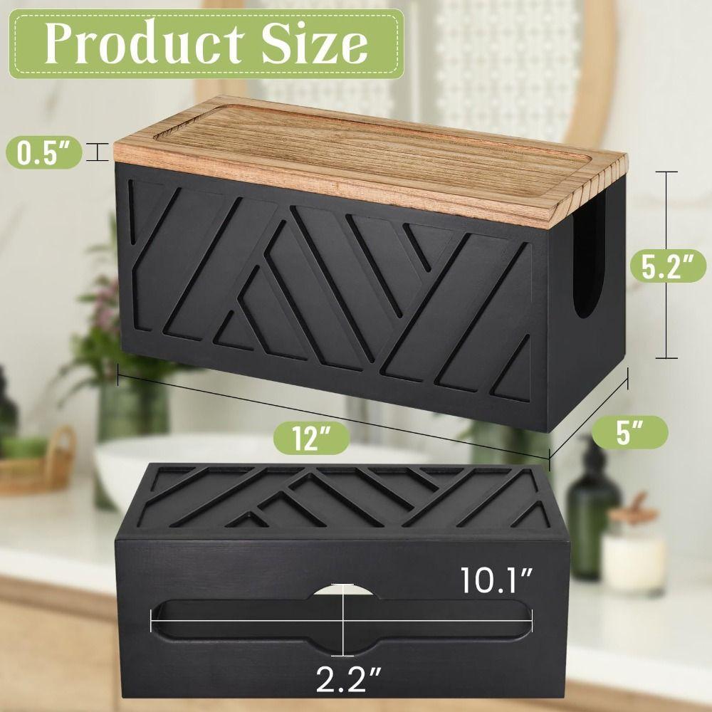 Wall Mount Tissue Holder with Cover Bathroom Shelf Convenient Roll Paper Rack Kitchen