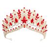 Luxury Sparkling AB Crystal Green Tiara Crown Bridal Diadem Set Regal Wedding Hair Zircon for Bride Party Galas Formal Events