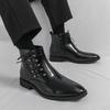 Men’s High Top Black Leather Boots Dress Formal Business Retro Brown Ankle Boots Tuxedo Purple Wedding Shoes Plus Size