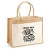 Tote Bag - PLANETEE - « I Can't Minimalist » Collection - Jute Canvas & Cotton - 'I Can't...' Text Print - 21 L