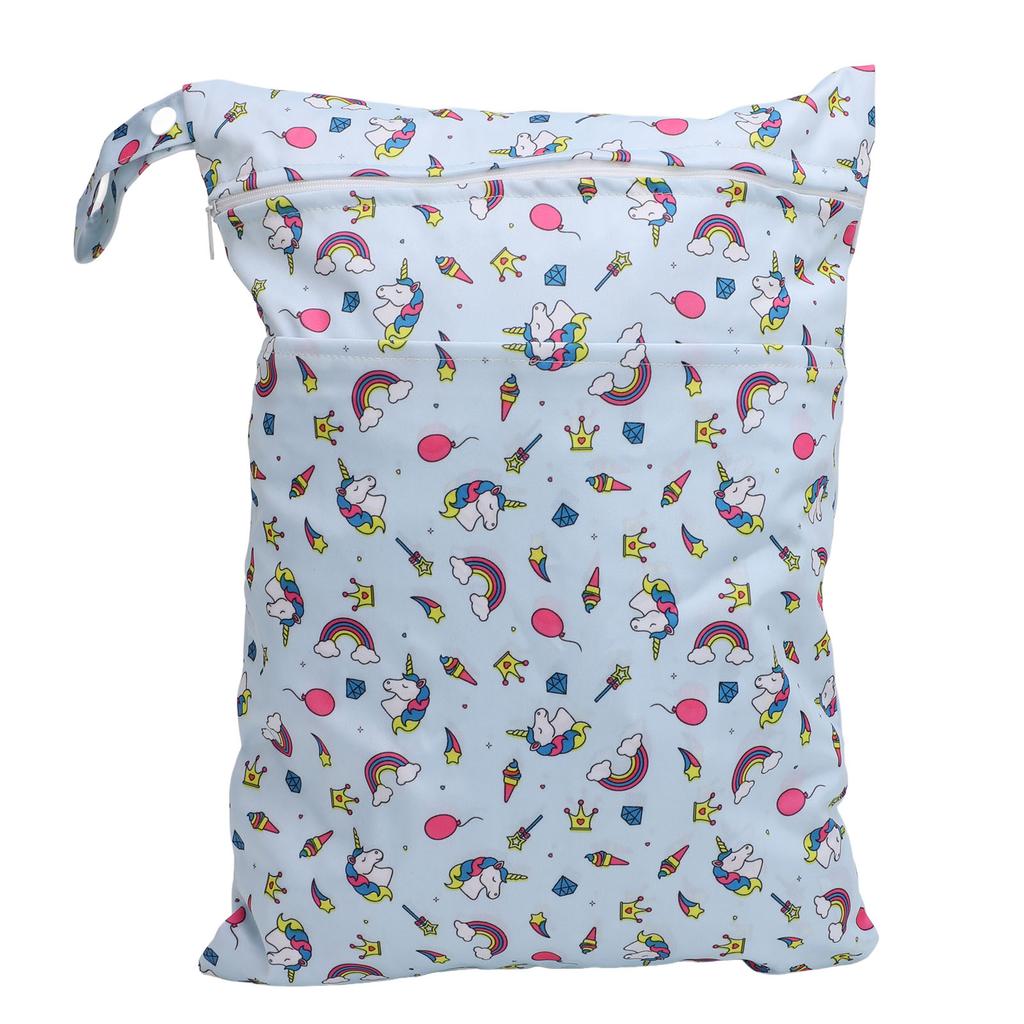 Diaper Bag Storage Pouch Waterproof Polyester Reusable Dual Zippers Diaper Wet Dry Bag T21