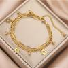 My Shape Star of David Bracelets Adjustable 2 Layers Hand Chain Stainless Steel Link Chain Hexagram Je Jewelry Israel Gifts