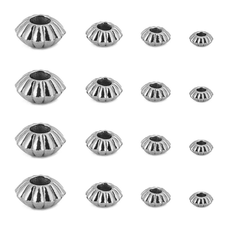 

10pcs Stainless Steel Big Large Hole Spacer Beads 4 5 6 8 mm PVD Never Fade Necklace Bracelet Beads Diy Findings Jewelry Making 4mm