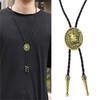 Metal Wolf Bolo Tie Wolf Necktie for Shirt Jeans Western Necklace Braided Shoestring Necktie Bolo Tie