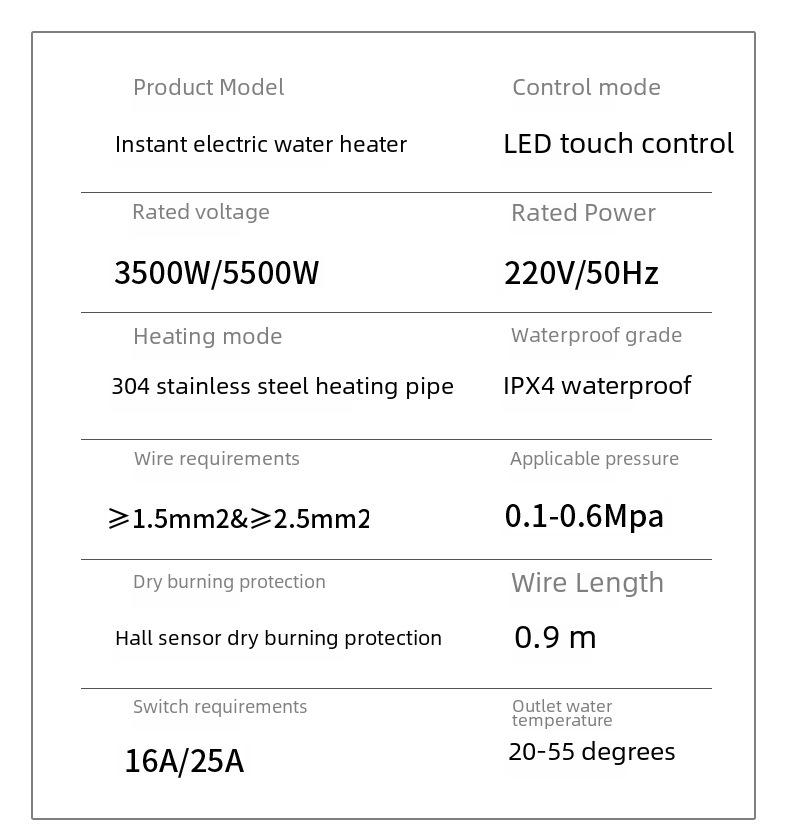 Compact Instant Electric Water Heater for Shower – Constant Temperature, Punch-Free, Fast Heating for Kitchens
