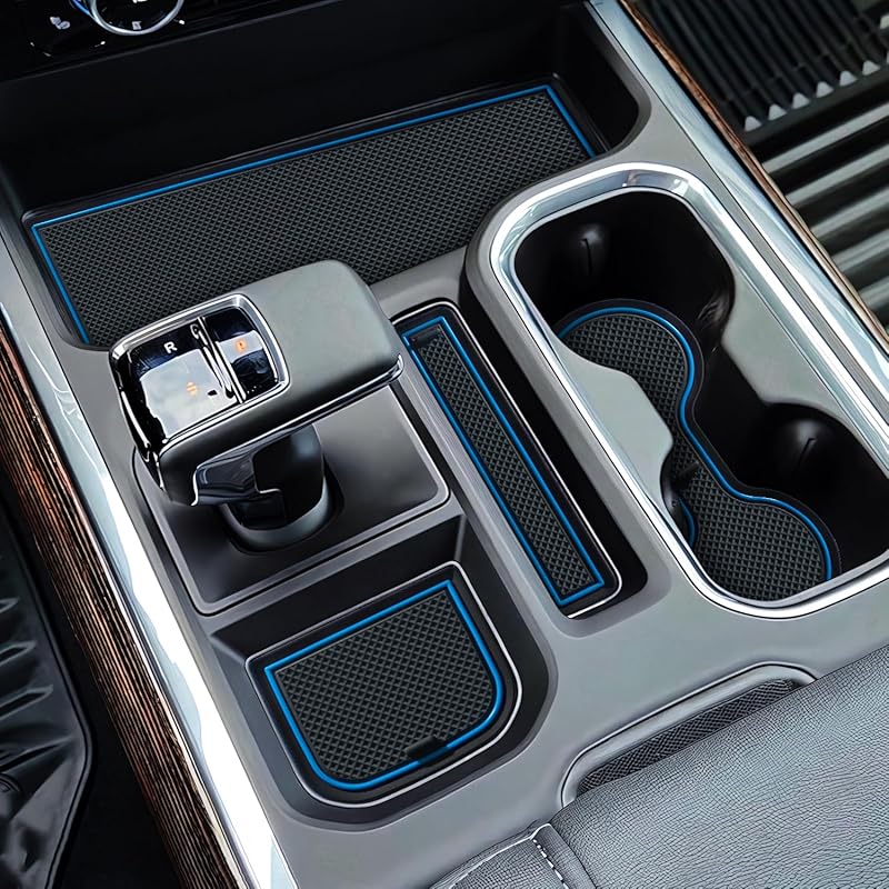 7Pcs Center Console Liners For  2024 2025 2026 Chevy Silverado/GMC Sierra 1500 &  Refreshed 1500 Models, Premium  Non-Slip Cup Holder Mats, Full