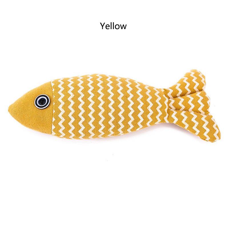 Cat toys self-excited and resistant to biting and cleaning teeth, burlap fish teeth grinding cat toys cat simulation fish toys