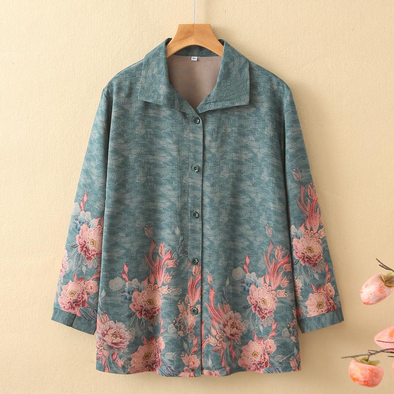 

Большие размеры 3XL-8XL, летние блузки большого размера для женщин, повседневные рубашки, свободные винтажные топы с длинными рукавами, летняя одежда для женщин среднего возраста 7XL