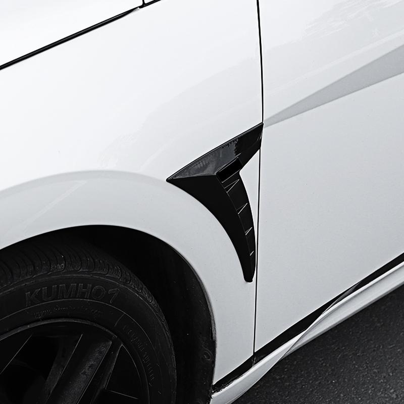 1Pair Universal Carbon Black Car Fender Side Vents Air Flow Intake Hole Grille Sticker Cover Car Styling Exterior Accessories