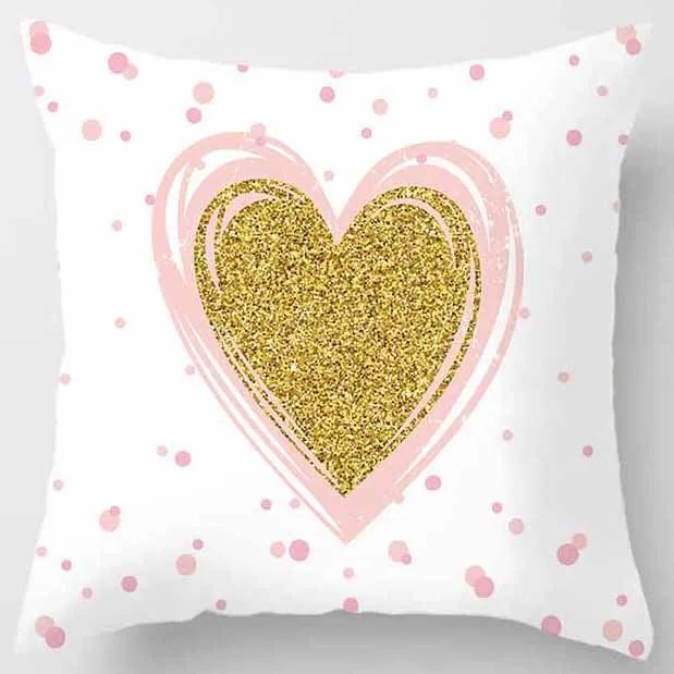 Yellow and Pink Pattern Square Pillowcase Home Decoration Cushion Cover