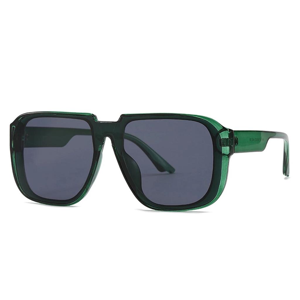 Sommermode Einteilige Retro Quadratische Sonnenbrille UV400 Vintage Retro Spiegelbrille Damen Herren Flache Oberseite Sonnenbrille