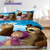 Russian comedy animation Masha and the Bear Comfortable Duvet Cover and Pillowcases (1 duvet cover + 2 pillowcases, duvet insert not included) T4