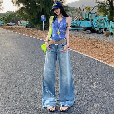 Wide-legged Jeans for Women In Spring High Waist Wide-legged Trousers for Women In Spring Lazy and Relaxed Draped Straight-legged Trousers