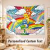 Custom Name Text Tapestry,Care Bears Boho Wall Hanging, Decorative Backdrop Tapestry For Room