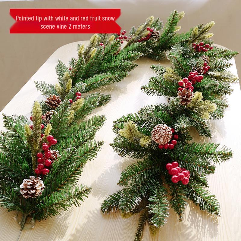 Christmas Encryption 2.7m Flocked Vine Door Hanging Decoration