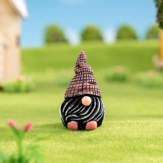 7Pcs/Set Garden Gnome Figurine Outdoor Lawn Planter Pot Faceless Dwarf Resin Statue Sculpture Decoration Ornament