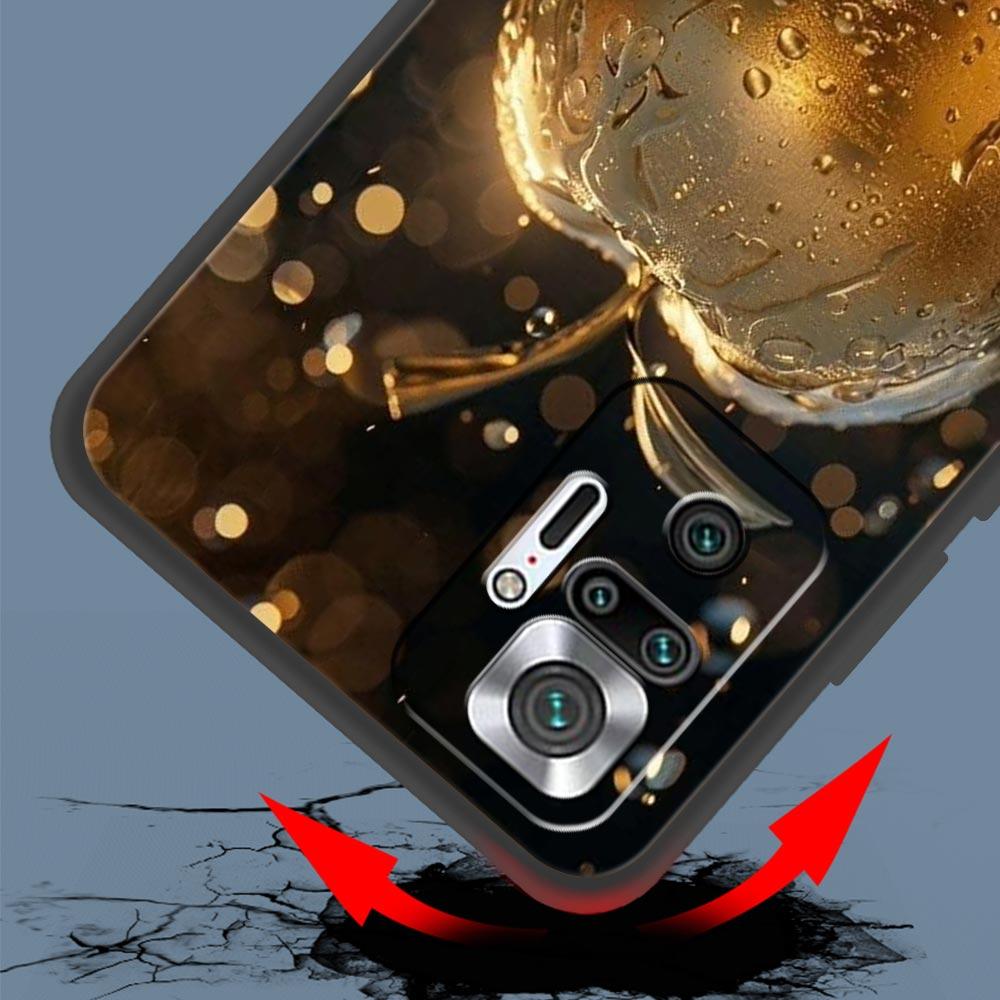 Happy Black Apple Phone Case Cover for Redmi 14C 10C Note 15 14 13 12 10 11 K40 Pro Plus 5G Shockproof Soft TPU Shell Funda Bag