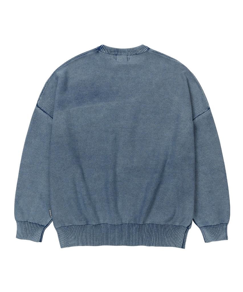 AJOBYAJO [Pba] Five Ajo Logos Washed Sweater [Navy]