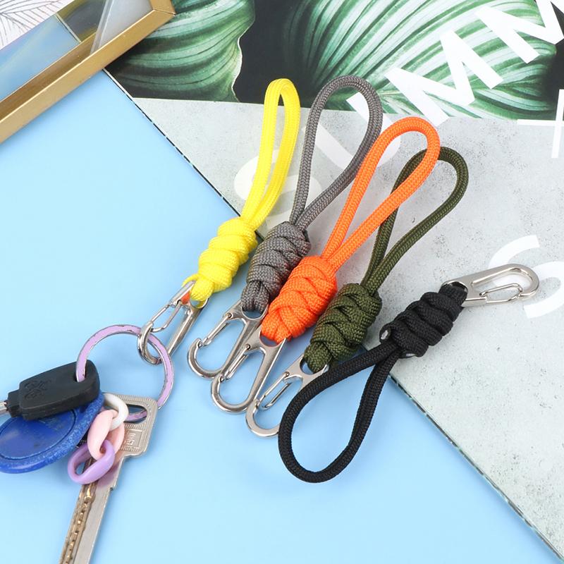 1ks Multifunkční Paracord Klíčenka Proti Ztrátě Šňůrka na Fotoaparát Karabina Hák Šňůra Závěsné Lano na Batoh Nástroj pro Přežití v Přírodě