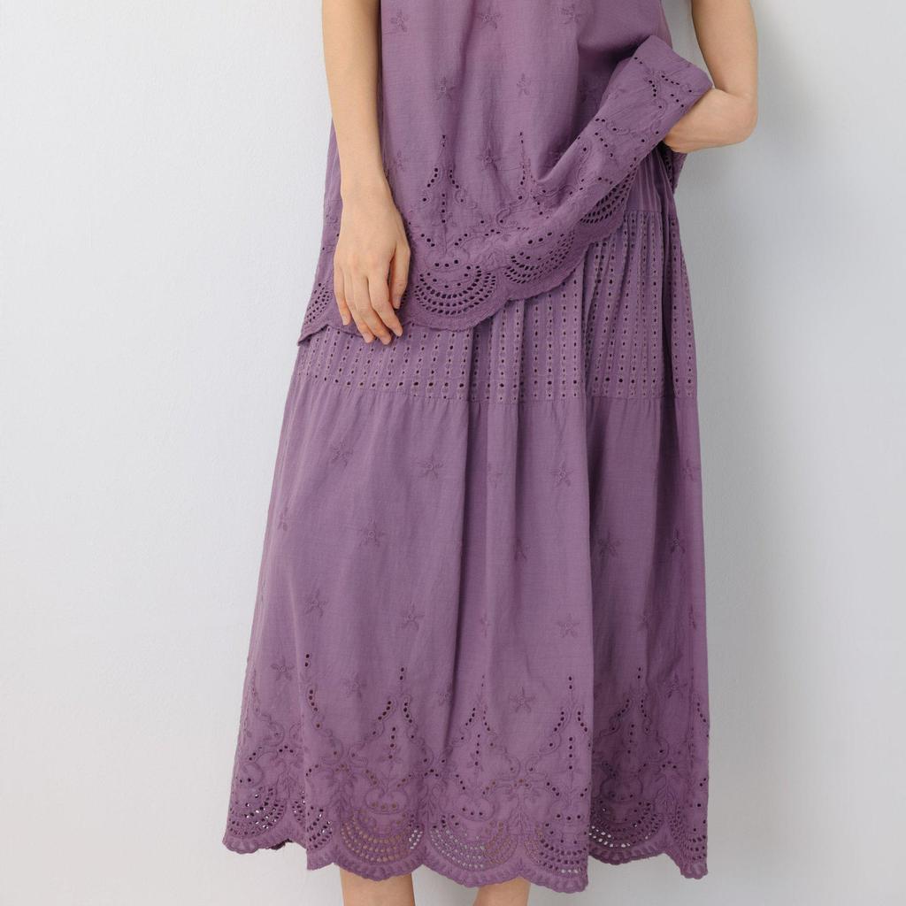 Spring Sweet Mori Girl Embroidered Lace A-Line Skirt