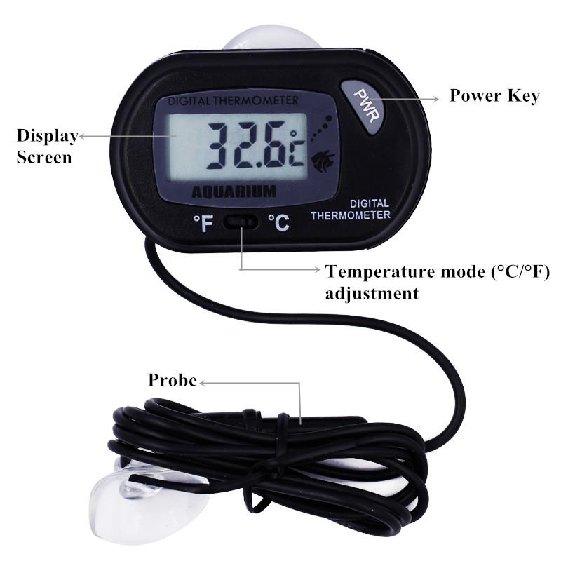 Mini Temperature Meter Digital Thermometer Temp Probe Meter Fridge Suction Cup Thermometer Measuring For Fish Aquarium