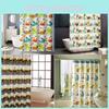 Polyester Shower Curtain Waterproof Solid Color Modern Bathroom Essential