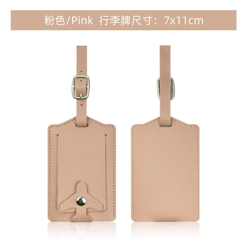 Women Men PU Leather Luggage Tag Suitcase Portable Label Baggage Boarding Bag Tag Name ID Address Holder Travel Accessorie