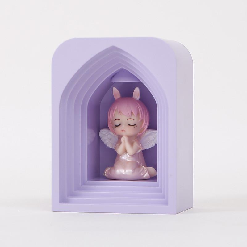 

Night Geometric Dome Light Student Pen Holder Ornament Button Battery Powered StyleH