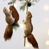 Artificial Squirrel Decoration Christmas Tree Hanging Ornament For Door Mantel Window Wedding Christmas Party Decoration