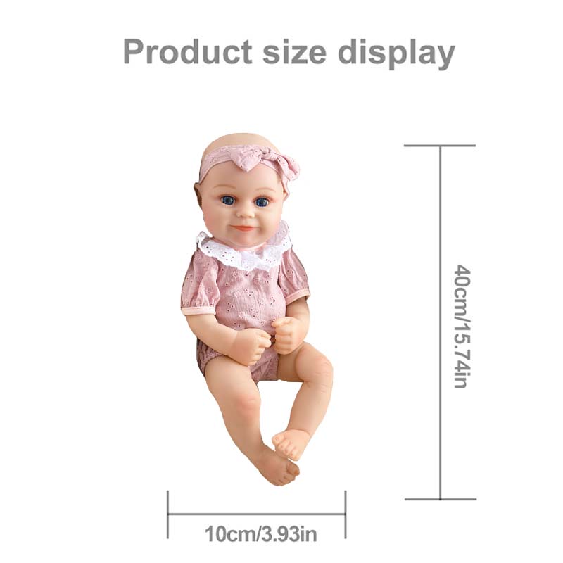 40cm Reborn Dolls Realistic Full Vinyl Doll 17.74in Lifelike Newborn Doll Cute Dolls Toy Princess Toys  For Adults Birthday Gift