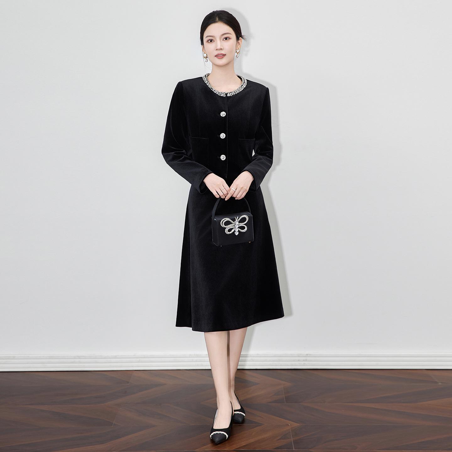 

French Chic Beaded Velvet Jacket & Swing Midi Skirt Set Extra Large