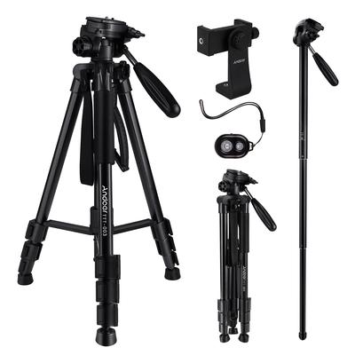 TTT-03 Trepied pentru fotografie 2 în 1 Suport monopied Din aliaj de aluminiu Cap pivotant în 3 direcții 163 cm