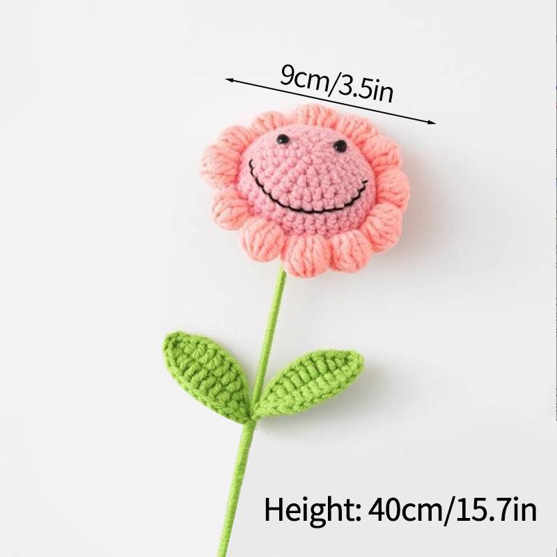 

Подсолнух Вязаный цветок Искусственные цветы Ручной работы Готовый Подсолнух Вязаные растения Подарки для гостей на свадьбе Украшение для рабочего стола