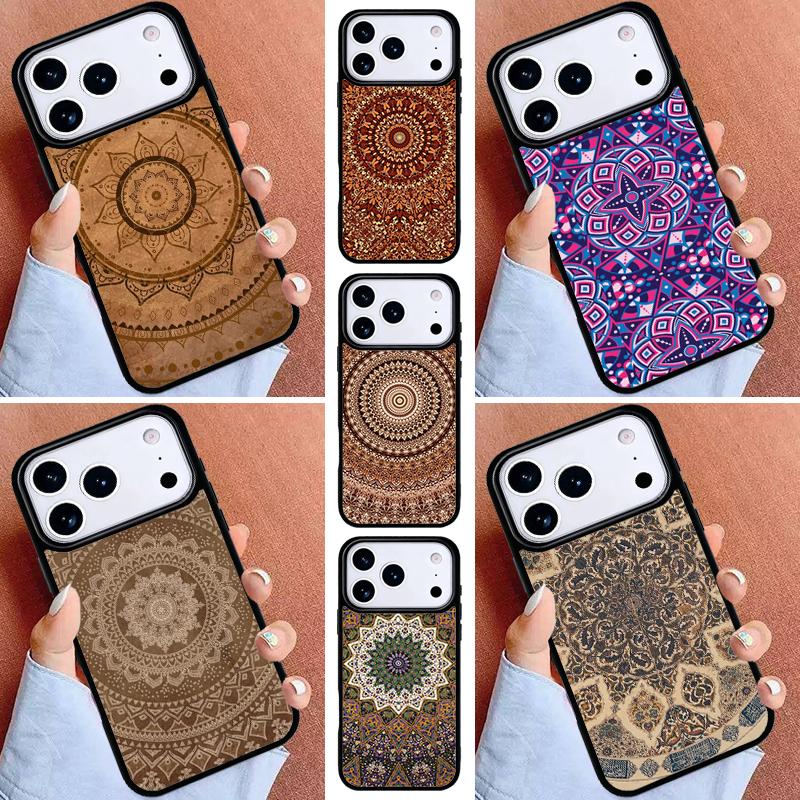 Indian Mandala Pattern Phone Case for iPhone 16e 15 14 13 12 17 Pro Max Plus Air 17pro Cover Coque