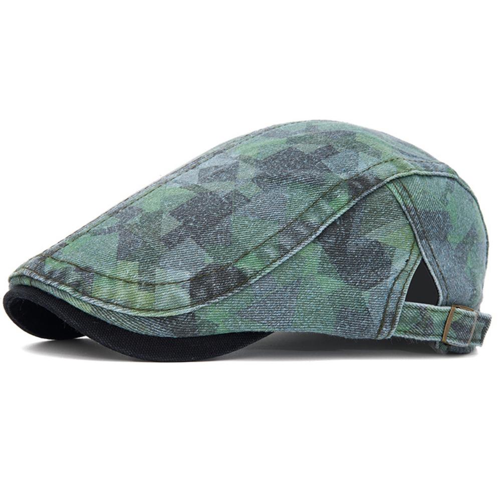 HT5060 Berets All Seasons Men Women CapVintage Artist Painter Beret Hat 100% Cotton Ivy Flat Cap Adjustable Camouflage Beret Cap