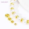 4/5/6/8mm Brass Spacer Beads 18K Gold Plated Round Smooth Loose Beads,Separator For Beads,DIY Beading Jewelry Making Accessories