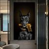 Dier Zwarte Hond Poster Doberman Maffia Hond Poster Decoratief Schilderij Canvas Muurkunst Woonkamer Slaapkamer Decoratief Muurschildering