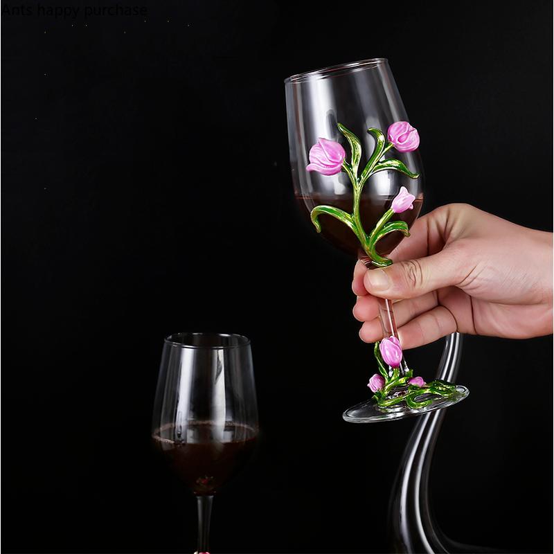 Kovové Skleněné Sklenice na Víno Sada Sklenice na Červené Víno Pohár Karafa Džbán Dávkovač Vína Křišťálové Sklo Sada na Víno Barové Sklo Nápojové Sklo Dárek