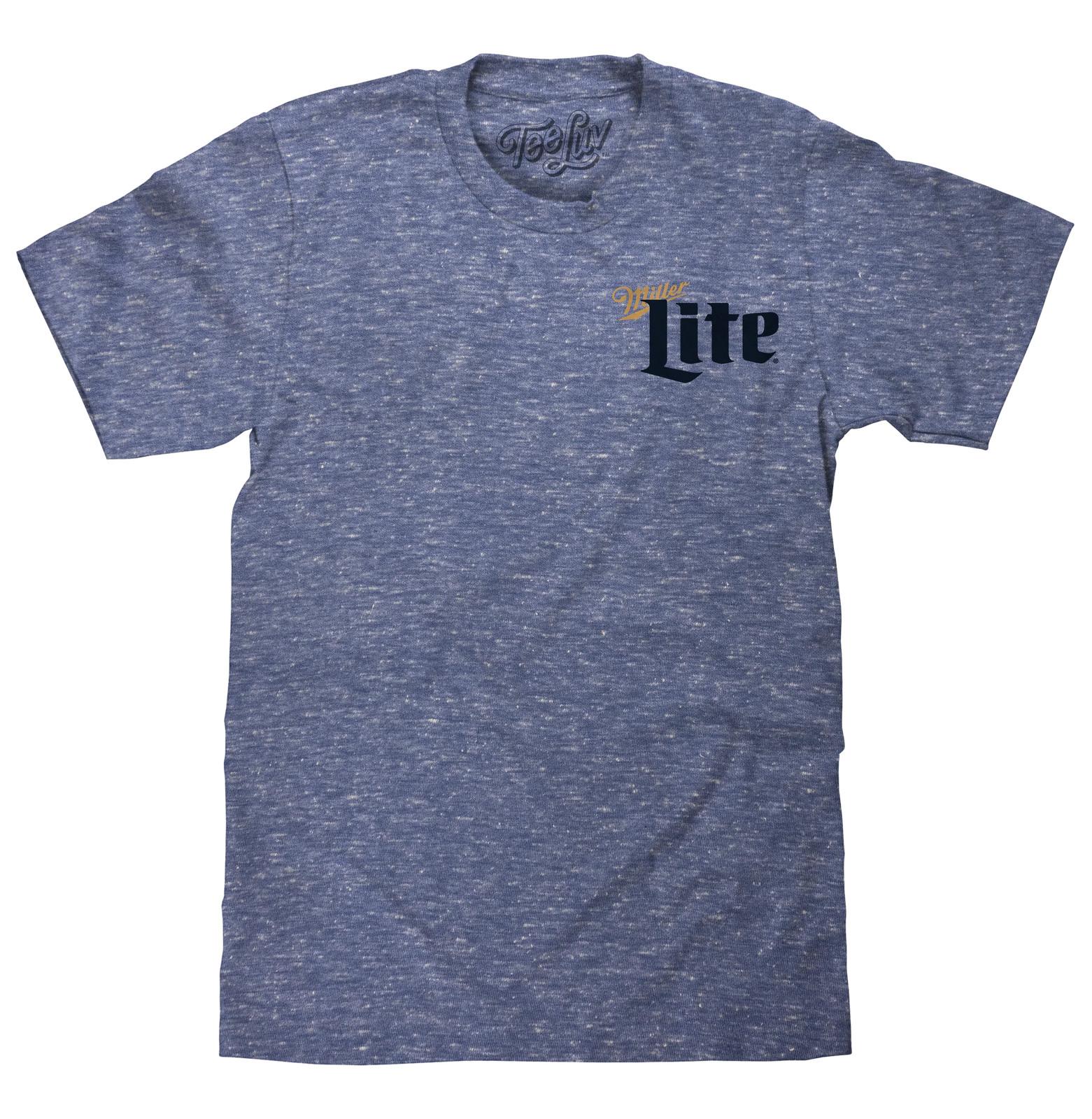 Miller Lite Milwaukee Wisconsin Mens T Shirt Royal Blue Snow Heather XXL