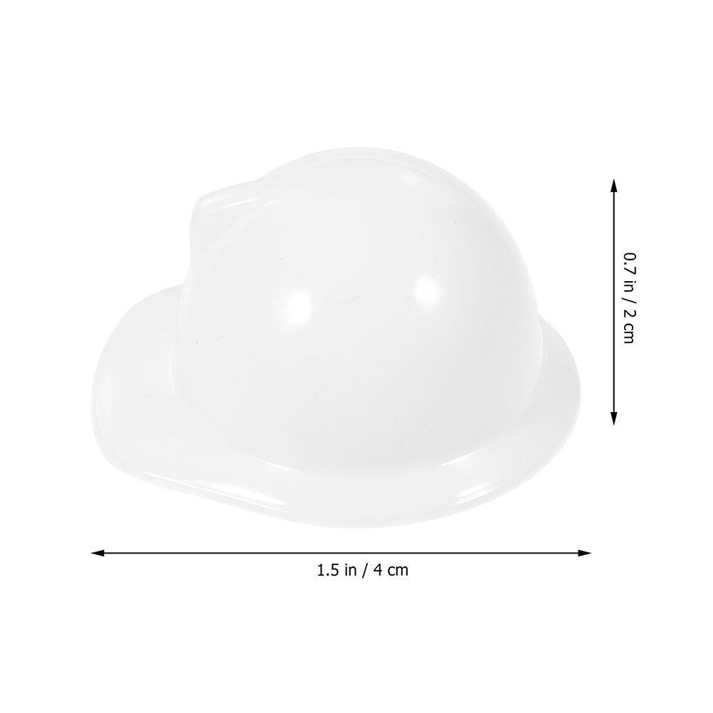 10Pcs Mini Construction Hat Plastic Safety Small Cute Cap for Mini Dress Up Pet Bird Chicken Head Protection and
