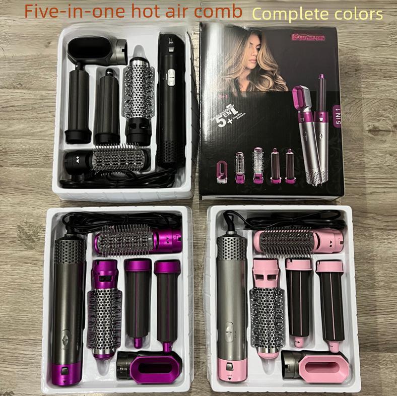 Cross-Border 5-in-1 Curling Iron & Hair Dryer: Hot Air Comb, Curl, Straighten, and Dry with Automatic Hair Suction