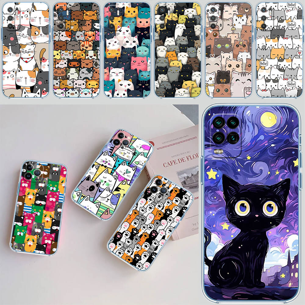 Cat Cartoon Case for Motorola G10 G20 G04 E30 E40 E22 E20 E13 E15 G22 G23 G05 G75 G35 G55 E22S E7 G6 G7 G8 G9 Plus Power Play